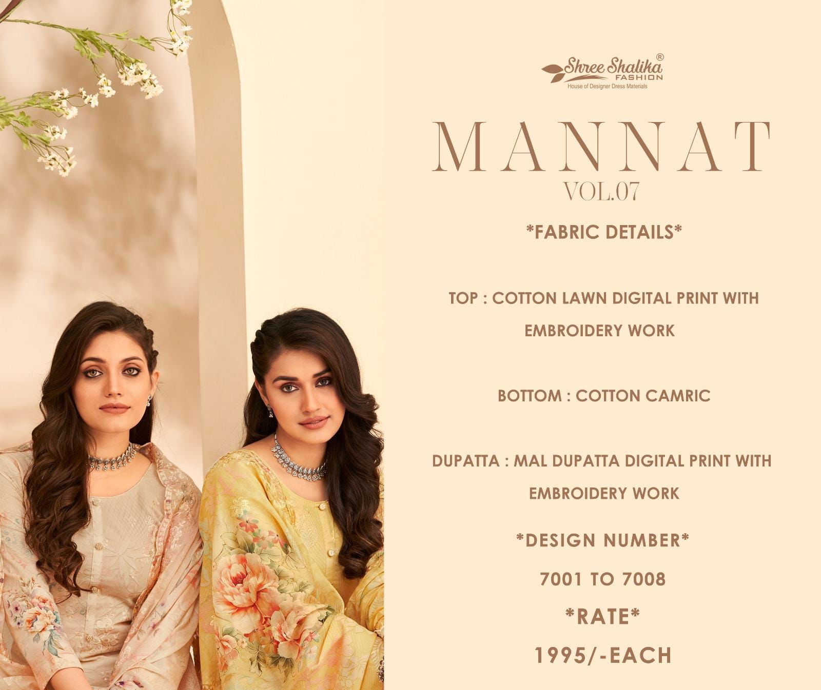 Mannat By Shalika Heavy Embroidery Printed Cotton Dress Material Wholesale Shop In Surat